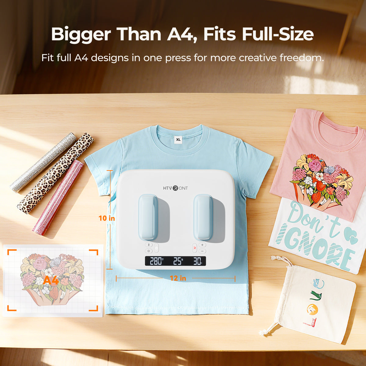 New Arrival! HTVRONT H10 12x10in Heat Press