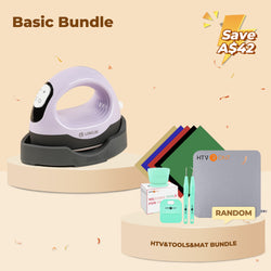 [Early-Bird Basic Bundle]LOKLiK Mini3 Heat Press+HTV&Tools Bundle(Multicolor HTV*5+Heat Press Mat+Weeding Tools≥A＄42)