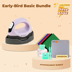 [Early-Bird Basic Bundle]LOKLiK Mini3 Heat Press+HTV&Tools Bundle(Multicolor HTV*5+Heat Press Mat+Weeding Tools≥A＄42)