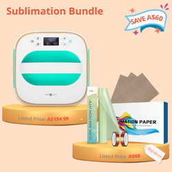 [Sublimation bundle]T shirt Heat Press Machine 10"x10" 230V+Great Value Box (Sublimation Paper*150+Sublimation HTV+PTFE Teflon Sheet+Heat tape≥A$60)