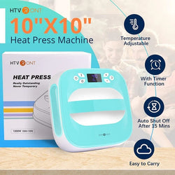 [BF Deals]HTVRONT Portable Heat Press Machine - 10"X10",for hat,T-shirt