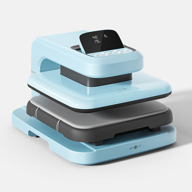 [New Customer Exclusive] HTVRONT Auto Heat Press 2- 15“x15”+55 Pack Heat Press Accessories(HTV*15+Sumblimation Paper*20+Sumblimation HTV*20+T shirt Ruler+Heat Press Mat+Teflon Sheet+Heat Tape+Weeding Hook)