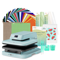 [Halloween Flash Sale] HTVRONT Auto Heat Press Machine 15" x 15" + HTV & Sublimation & Tools Bundle