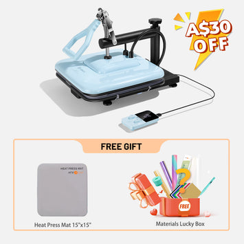 [⚡EOFY Limited Sale] LOKLiK Manual Heat Press 15" x 15" 230V - (2 Colors) & Free Materials