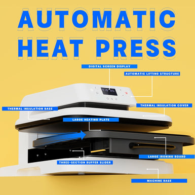 [Machine Bundle] HTVRONT Auto Heat Press Machine 15" x 15"  230V + Loklik Cutting Machine