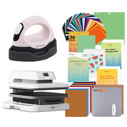 [All in bundle]HTVRONT/LOKLiK Auto Heat Press15“x15”+Mini3 Heat Press Machine+advanced Bundle(Multicolor HTV*46+Sumblimation Paper*25+Transfer paper*10+PTFE Teflon Sheet+Heat Press Mat+Cutting Mat+Weeding Tools≥A＄123)