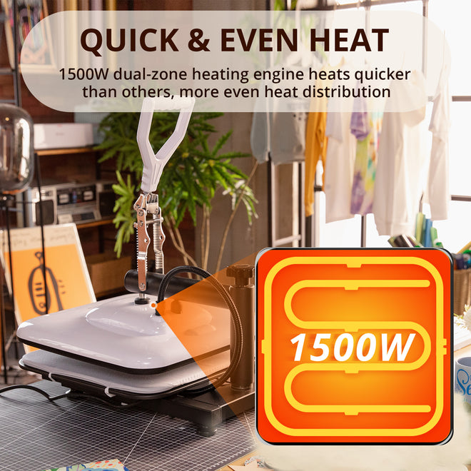 [⚡Flash Deal] Manual Heat Press Machine 15" x 15" 230V - (2 Colors) & Free Mini Heat Press