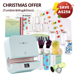 [Christmas Offer] Auto Tumbler Heat Press Machine+Super Valued Bundle(30pcs Sublimation Paper+6pack Sublimation Mugs Blank-11oz+4Pack Glass 16oz+4Pack Tumbler Blank- 20oz+Sticker Paper*20+Mirror Metallic Adhesive Roll+Gloves≥A$228)