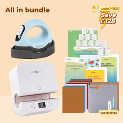 [All in bundle]HTVRONT/LOKLiK Auto Tumbler+Mini3 Heat Press Machine+advanced Bundle(Multicolor HTV*10+Sumblimation Paper*25+Glasses 16oz*4+Transfer paper*10+PTFE Teflon Sheet+Heat Press Mat+Weeding Tools≥A＄121)