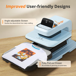HTVRONT Auto Heat Press 2 - Smart 230V - Standard Kit - Bubble Blue