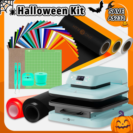 [🎃Halloween Kit] Auto Heat Press Machine 15"x15" + Heat Transfer Vinyl & Tools Bundle