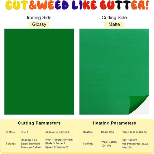 Multicolor 3D Puff Heat Transfer Vinyl - 8 Sheets Assorted Colors(12“ x 10")