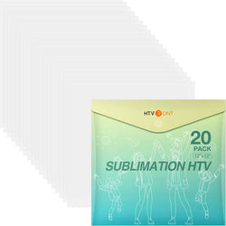 Clear Sublimation HTV for Light Fabric - 20 Pack 12" X 12"