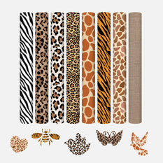 Animal Patterned Leopard Heat Transfer Vinyl Bundle - 12"x 10" 8 Packs