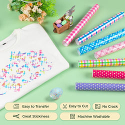Easter Plaid Heat Transfer Vinyl - 11 Pack Easter Iron on Vinyl for T-Shirts - 12"x10"