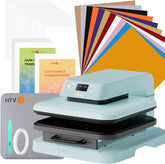 Auto Heat Press Machine 15" x 15" 110V + Starter Kit (Include Vinyl&Sublimation Bundle, Tools&Heat Press Mat)