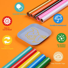 Multi-Colors Permanent Adhesive Vinyl Rolls - 12x3FT 14 Rolls