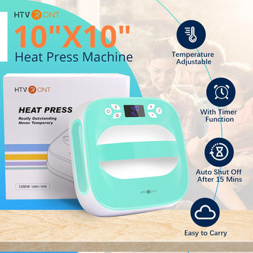 HTVRONT T shirt Heat Press Machine 10" x 10" 230V,Easy use,Iron Press for Sublimation and HTV Vinyl [Buy T shirt Machine get Free Heat Press Mat]-Heat Press Mat(11.5”x11.5")