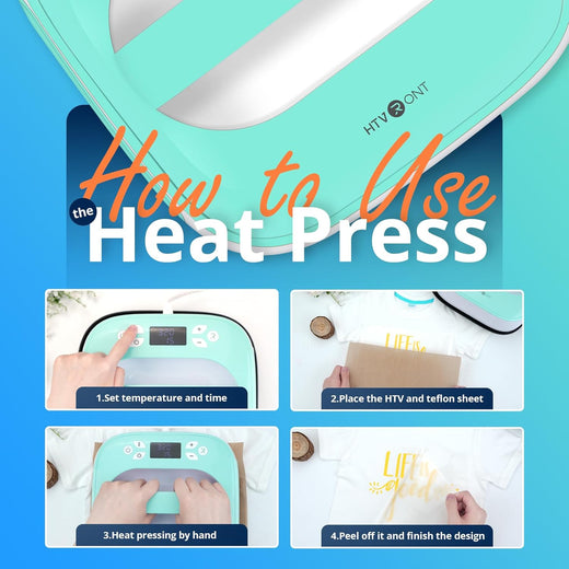 【Limited Deals】HTVRONT Portable Heat Press Machine - 10"X10",for hat,T-shirt