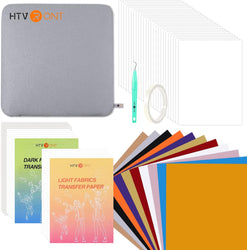 [Starter Kit]T shirt Heat Press Machine 10"x10" 230V+Starter Kit(HTV*10+Sublimation Paper*25+dark/ light heat transfer paper *10+Heat Press Mat+PTFE Teflon Sheet+Heat tape+4pc Weeding Tools)