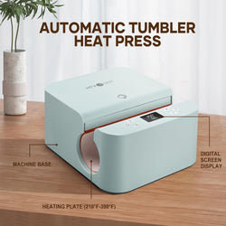 HTVRONT Auto Heat Press 2+ H17 Phone Case Heat Press +Tumbler Heat Press all-in-one Bundle