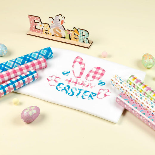 Easter Plaid Heat Transfer Vinyl - 11 Pack Easter Iron on Vinyl for T-Shirts - 12"x10"