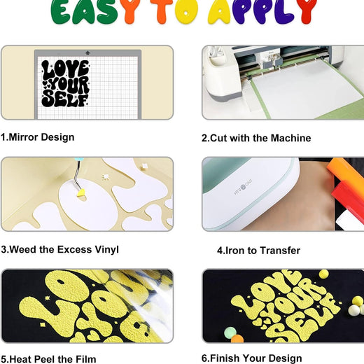 Multicolor 3D Puff Heat Transfer Vinyl - 8 Sheets Assorted Colors(12“ x 10")