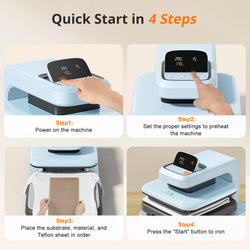 HTVRONT Auto Heat Press 2 - Smart 230V - Standard Kit - Bubble Blue