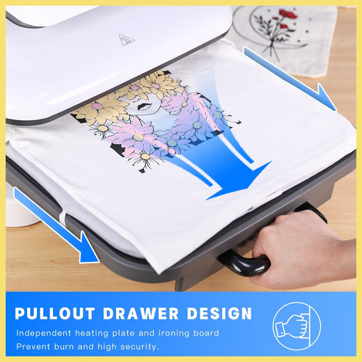 [Christmas]Auto Heat Press Machine + 26 Sheets Christmas HTV + 4pc Weeding Tools