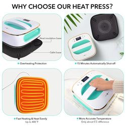 [Machine bundle]HTVRONT Hat Heat Press Machine+T shirt Heat Press Machine-10*10