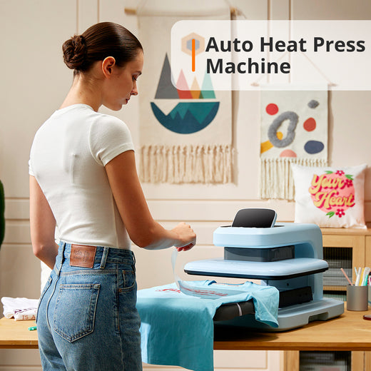 HTVRONT Auto Heat Press 2 - Smart 230V - Standard Kit - Bubble Blue