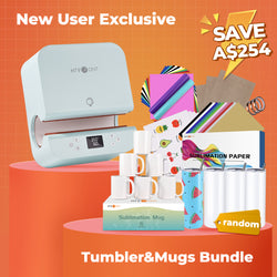 [New User Exclusive]Auto Tumbler Heat Press Machine +New User Bundle(Sublimation Paper*30+Sublimation Tumbler Blank-20 OZ*4+Sublimation Mugs 11oz*6+Sticker Paper*20+HTV*10+Adhesive Vinyl*14+PTFE Teflon Sheet*3+Heat Press Heat Tape*3≥A$194)