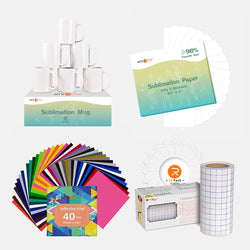 [Sublimation Mugs Bundle] 6 Pack Sublimation Mugs & Sublimation Paper & Adhesive Vinyl Bundle