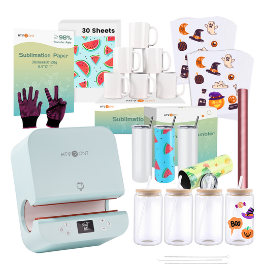 [Halloween Limited Offer] Auto Tumbler Heat Press Machine+Super Valued Bundle(30pcs Sublimation Paper+6pack Sublimation Mugs Blank-11oz+4Pack Glass 16oz+4Pack Tumbler Blank- 20oz+Sticker Paper*20+Mirror Metallic Adhesive Roll+Gloves≥A$228)