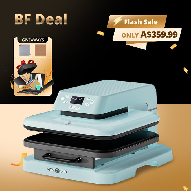 HTVRONT Auto Heat Press Machine 15" x 15"  230V - (2 Colors) & Materials Box For Free