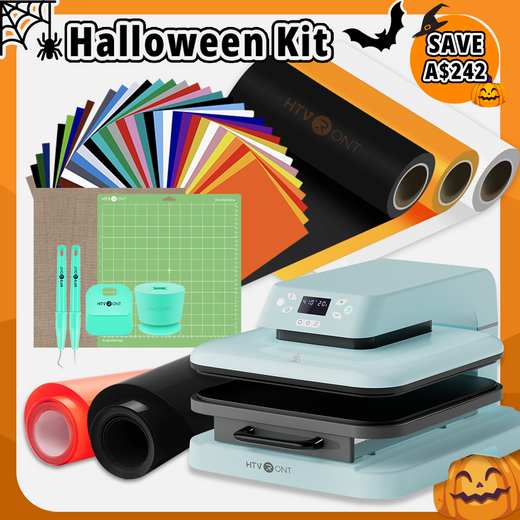 [🎃Halloween Kit] Auto Heat Press Machine 15"x15" + Heat Transfer Vinyl & Tools Bundle