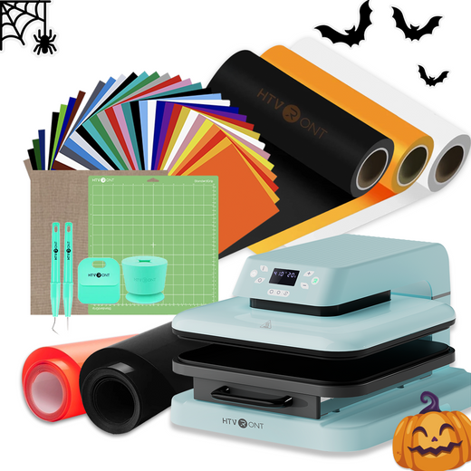 [🎃Halloween Kit] Auto Heat Press Machine 15"x15" + Heat Transfer Vinyl & Tools Bundle