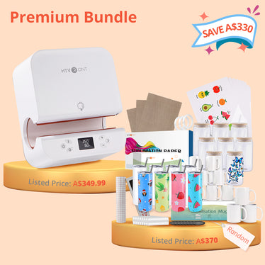 [Premium Bundle] Auto Tumbler Heat Press Machine +Super Valued Premium Box(Sublimation Paper*150 +Sublimation Tumbler/glass/mugs Blank*28+Sticker Paper*20+Tools≥A$370)