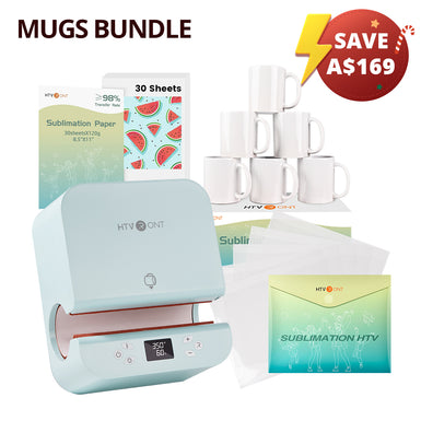 [Mugs Bundle]Auto Tumbler Heat Press Machine+Mugs bundle (6pack Sublimation Mugs Blank 11 oz+30pcs Sublimation Paper+ Sublimation HTV*5≥A$77)