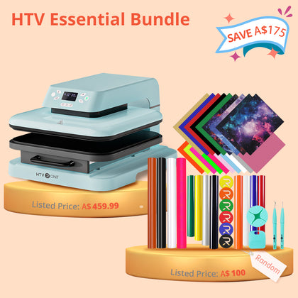 [HTV Essential Bundle] Auto Heat Press Machine & Great Value Box (Random HTV Vinyls & Tools≥A$100)