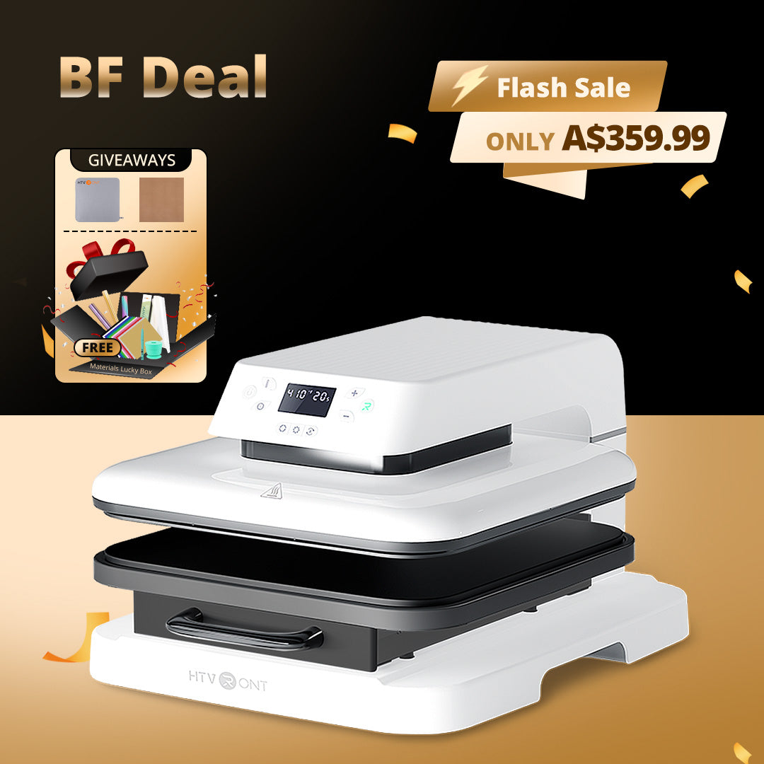 HTVRONT Auto Heat Press Machine 15" x 15"  230V - (2 Colors) & Materials Box For Free