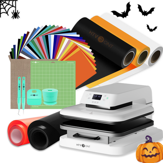 [🎃Halloween Kit] Auto Heat Press Machine 15"x15" + Heat Transfer Vinyl & Tools Bundle