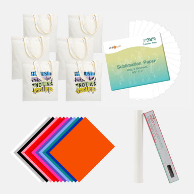 [Canvas Bag Bundle] 6 Pack Canvas & Sublimation Paper & HTV Bundle