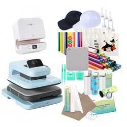 [All-In-One]HTVRONT Auto Heat Press 2+Tumbler Heat Press+Materials
