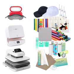 [All-In-One]HTVRONT Auto Heat Press 2+Tumbler Heat Press+Hat Heat Press+Materials