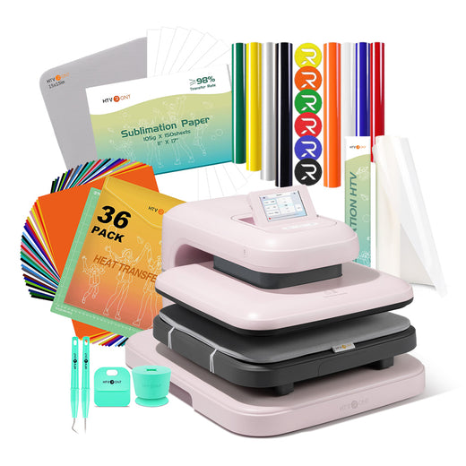 [BF Deals]LOKLiK Auto2 Heat Press+HTV & Sublimation Essential Bundle(36 sheets HTV+150 sheets Sublimation Paper A4+Sublimation HTV Roll+PUFF HTV*8+Tools Bundle)