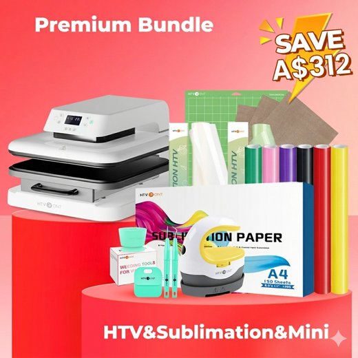 [Premium Bundle] Auto Heat Press Machine & Great Value Box Worth A$262