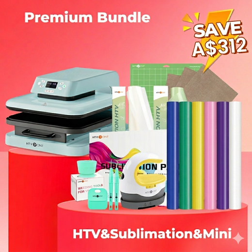 [Premium Bundle] Auto Heat Press Machine & Great Value Box Worth A$262