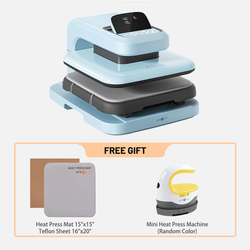 [Buy 1 Get 2]HTVRONT Auto Heat Press 2 & Free Mini Heat Press 2