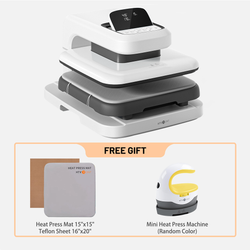 [Buy 1 Get 2]HTVRONT Auto Heat Press 2 & Free Mini Heat Press 2